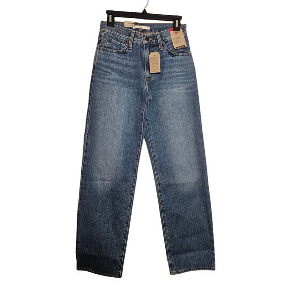 Levis 94 Baggy Jeans Womens Size 25x31 Blue Denim Straight Leg NEW Mid Rise - Picture 1 of 6